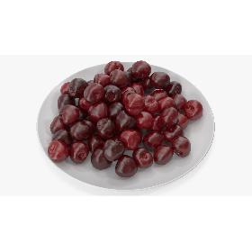 3D Cherries in a plate v 2